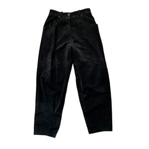 B. FREE BY M. JULIAN Black Suede Leather Pants Size 12